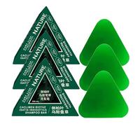 Nature Triangle Shampoo Bar, Seven Green Soap Champú para mujeres y hombres, champú sólido vegetal para una limpieza suave y cuidado nutritivo, fortalece el cabello liso y calma el cuero cabelludo (3