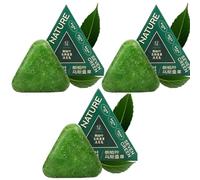 Nature Triangle Shampoo Bar, Usman-Grass Shampoo Bar, calmando y fortalece el cabello para mujeres y hombres, cuidado natural del cabello 4.23 oz,3pcs