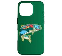 Nature Trout Illustration Vintage Fly Fishing Retro Graphic Carcasa para iPhone 16 Pro