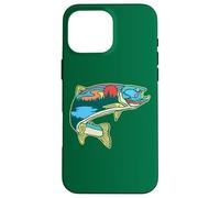 Nature Trout Illustration Vintage Fly Fishing Retro Graphic Carcasa para iPhone 16 Pro MAX