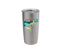 Nature Trout Illustration Vintage Fly Fishing Retro Graphic Vaso térmico de acero inoxidable de doble pared