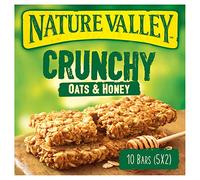 Nature Valley Barras de cereales crujientes de avena y miel, 10 barras (paquete de 5, total 50 barras), color blanco