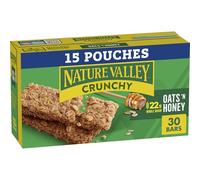 Nature Valley Barras de cereales crujientes de avena y miel, 30 barras de 22 onzas (15 bolsas)