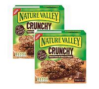 Nature Valley Crunchy Barras Crujientes de Avena Harina Integral y Oscura Chocolate Sin Colorantes Ni Conservantes Naturalmente Sin Lactosa Adecuada Para Vegetarianos - 2 x 210 Gram (2 x 10 Barras)