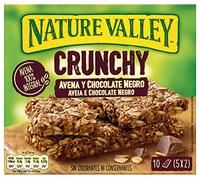 Nature Valley Crunchy, Barritas de Avena 100% Integral y Chocolate Negro, Sin colorantes, Ingredientes Naturales, Apto para Vegetarianos, 5x42g (2 barritas por paquete)