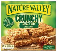 Nature Valley Crunchy, Barritas de Avena 100% Integral y Miel, Sin colorantes, Ingredientes naturales, Apto para Vegetarianos, 5x42g (2 barritas por paquete)