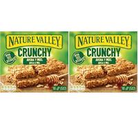 Nature Valley Crunchy, Barritas de Avena 100% Integral y Miel, Sin colorantes, Ingredientes naturales, Apto para Vegetarianos, 5x42g (2 barritas por paquete) (Paquete de 2)
