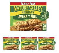 Nature Valley Crunchy Barritas de Avena y Miel, 10x6x42g, Family Pack (Paquete de 4)