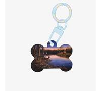 Nature Wild Animal Deers Print Acrylic Dog Bone Ornament, etiquetas para mascotas, llavero para perros para vacaciones para amantes de las mascotas, regalo para perros