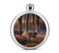 Nature Wild Animal - Frasco de whisky de ciervos, pequeño frasco portátil de viaje, botella de acero inoxidable a prueba de fugas para bodas, padrinos de boda, regalo de dama de honor, 5 onzas