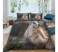 Nature wildlife scene Funda de Edredón Microfibra 3 Piezas Compuesto Impresión 3D Cierre de Naturaleza wildlife escena Funda Edredon Fundas de Almohada Suave for niños y niñas Double（200x200cm）