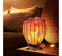 NatureBoost Cesta de metal para lámpara de sal rosa del Himalaya con trozos de sal natural (alto)