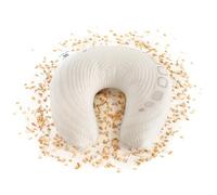 NATURECA Almohada cervical de viaje orgánica, almohada cervical, almohada para dormir de lado, funda extraíble, ardilla cervical, 35 x 33 cm, (pelaje de DINKEL)