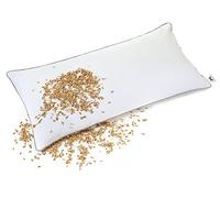 NATURECA Almohada de espelta 40 x 80 cm, Almohada Cervical con Funda Transpirable de algodón, Almohada Natural de cáscara de espelta orgánica, Almohada ortopedica Bio espelta