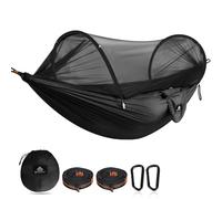 NATUREFUN Hamaca de Viaje Ultra-Ligera Hamaca para mosquiteros | Capacidad de Carga de 300 kg, Nylon de paracaídas Transpirable| 2 x mosquetones de Primera Calidad, 2 x eslingas de Nylon Incluidas