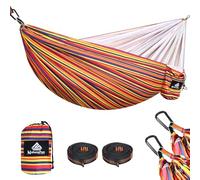 NATUREFUN Hamaca Ultraligera para Camping (275x140 cm) | 300 kg de Capacidad de Carga | Transpirable y de Secado rápido Hamaca | 2 Hierro Mosquetones, 2 Eslingas Incluidas | Interior Exterior Jardín