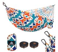 NATUREFUN Hamaca Ultraligera para Camping (275x140 cm) | 300 kg de Capacidad de Carga | Transpirable y de Secado rápido Hamaca | 2 Hierro Mosquetones, 2 Eslingas Incluidas | Interior Exterior Jardín