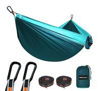 NATUREFUN Hamaca Ultraligera para Viaje y Camping (275x140 cm) | 300kg de Capacidad de Carga,Transpirable, Nylon de Paracaídas de Secado Rápido | 2X Mosquetones Premium, 2X Correas de Nylon Incluidas