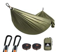 NATUREFUN Hamaca Ultraligera para Viaje y Camping (275x140 cm) | 300kg de Capacidad de Carga,Transpirable, Nylon de Paracaídas de Secado Rápido | 2X Mosquetones Premium, 2X Correas de Nylon Incluidas