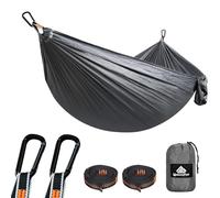 NATUREFUN Hamaca Ultraligera para Viaje y Camping (275x140 cm) | 300kg de Capacidad de Carga,Transpirable, Nylon de Paracaídas de Secado Rápido | 2X Mosquetones Premium, 2X Correas de Nylon Incluidas