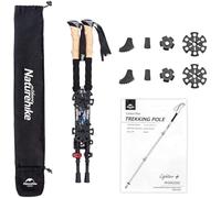 Naturehike Bastón de Fibra de Carbono 3K Bastón Retráctil de Trekking Ligero con Agarre de Eva Antideslizante y Bloqueo de Ajuste Trekking Camping Escalada Senderismo al Aire Libre