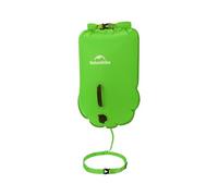 Naturehike Boya de natación de 25 l, dos airbags, bolsa de playa, impermeable, con cinturón de cadera ajustable, para nadadores, playa costera, color verde