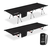 Naturehike Cama de camping plegable de 190 × 70 cm, portátil, plegable, ligera, para camping, hasta 150 kg, cuna de viaje para senderismo, casa, tienda de campaña, exterior, oficina, jardín (negro)