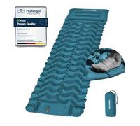 Naturehike Colchoneta de dormir de camping con almohada, ultraligera, inflable, bomba integrada para facilitar el inflado, adecuada para tiendas de campaña de senderismo y ciclismo, nivel básico (azul