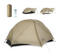 Naturehike Mongar - Tienda de campaña UL [actualización 2025] Tienda de campaña Ultraligera de 1,5 kg, para 1-2 Persona, 4 Modos de Uso, Impermeable (Caqui, 2 Personas)