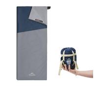 Naturehike Plain 01 Saco de dormir, Saco de dormir tipo manta para adultos y niños, diseño ultraligero de bloques de color, saco de dormir impermeable de verano para camping (Azul oscuro/Azul claro, L