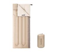 Naturehike Saco de Dormir Adulto Invierno Infantil niños 4 Estaciones Rectangulares Camping Impermeable 190x75cm 7-13℃ para Interiores y Exteriores para Senderismo Viajar(Crema Derecha)