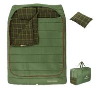 Naturehike Saco de dormir doble con almohada, franela de 0 grados, adecuado para adultos, parejas y familias, saco de dormir doble ancho doble para 2 personas, adecuado para todas las estaciones,