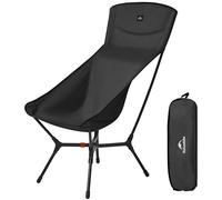 Naturehike Silla de camping plegable plegable ultracompacta, tamaño pequeño y diseño robusto, para camping, picnic y actividades al aire libre, color negro, L