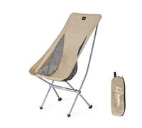 Naturehike Silla de camping plegable portátil ultraligera con bolsa de transporte, silla de pesca ligera, desmontaje rápido y montaje, para camping, pícnic al aire libre (caqui L)