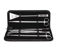 NatureHolic XXL Aquascaping Set - Scaping Tools (tijeras para plantas, pinzas), acero inoxidable, 5 piezas