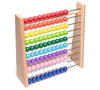 Natureich Ábaco Marco Aritmético - Juguete Educativo, Madera de Haya para Alumnos de Primaria, 100 Tablas Aritméticas de Madera, Bolas de Colores, Tareas Aprender Aritmética Profesionales