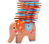 Natureich Juguete de Madera para apilar con Elefante de Montessori Desarrollo de la destreza con palitos Colorido/Natural (Naranja)