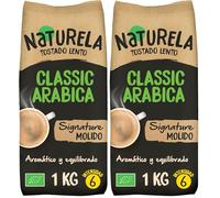 NATURELA Café Ecológico Molido | Torrefacción Lenta 100% Arabica | Mezcla premium exclusiva para espresso, prensa francesa o café de filtro - Bolsa de 1 kg (Paquete de 2)