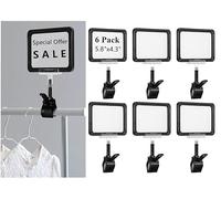 NatureMan 6 soportes de plástico para carteles con abrazadera, clips giratorios para etiquetas pop para venta al por menor, estante de mercancía, doble clip de exhibición, abrazadera de sujeción para