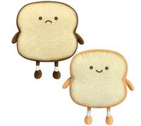 NatureMan Almohada de pan tostado, divertida almohada de peluche con forma de pan, pequeña y bonita almohada de felpa para sofá, decoración del hogar de niños y adultos (dorado + marrón)