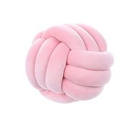 NatureMan Almohadas de Bola de Nudo Suave, cojín Redondo para decoración de habitación de niños, Almohada de Felpa Redonda Hecha a Mano, calmante para aliviar el estrés, diámetro de 28 cm (Rosa)