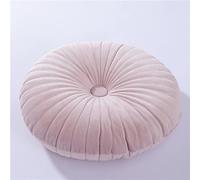 NatureMan Cojín redondo de terciopelo con forma de calabaza de 34 cm para salón, sofá, cama, suelo (rosa)
