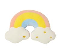 NatureMan Luna arco iris nube almohada, suave felpa en forma de nube cojín relleno arco iris y luna decoración de habitación infantil, mesita de noche sofá almohada/almohada, color caramelo (arco
