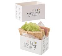 NatureMan Paquete de 50 recipientes de papel para llevar, cajas para sándwich, mini cajas de hamburguesas, bandeja de pan para tostadas para contenedores de alimentos, restaurante, picnic (disfrutar)