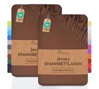 NatureMark 2 sábanas bajeras Ajustables. De algodón. Calidad Ökotex Standard 100, 100% algodón, 2er Pack 90x200 cm - 100x200 cm, Marrón Chocolate