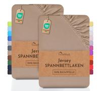 NatureMark 2 sábanas bajeras Ajustables. De algodón. Calidad Ökotex Standard 100, 100% algodón, 2er Pack 120x200 cm, Arena/Beige