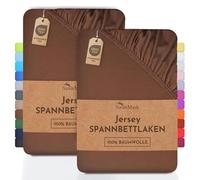 NatureMark 2 sábanas bajeras Ajustables. De algodón. Calidad Ökotex Standard 100, 100% algodón, 2er Pack 120x200 cm, Marrón Chocolate