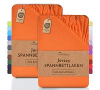 NatureMark 2 sábanas bajeras Ajustables. De algodón. Calidad Ökotex Standard 100, 100% algodón, 2er Pack 90x200 cm - 100x200 cm, Terracota