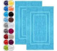 NatureMark Alfombrillas de baño en Paquete de 2 Unidades, 100% algodón, 50 x 80 cm, Alfombrillas de Ducha en Paquete Doble, Color: Turquesa