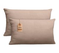 NatureMark Fundas de Almohada de Jersey, Paquete 2 Unidades, para Almohadas para Dormir de Lado, Almohada de Cuello, Muchos tamaños y Colores (40x60cm, para Almohada de Lado/de Lactancia, Marta/Beige